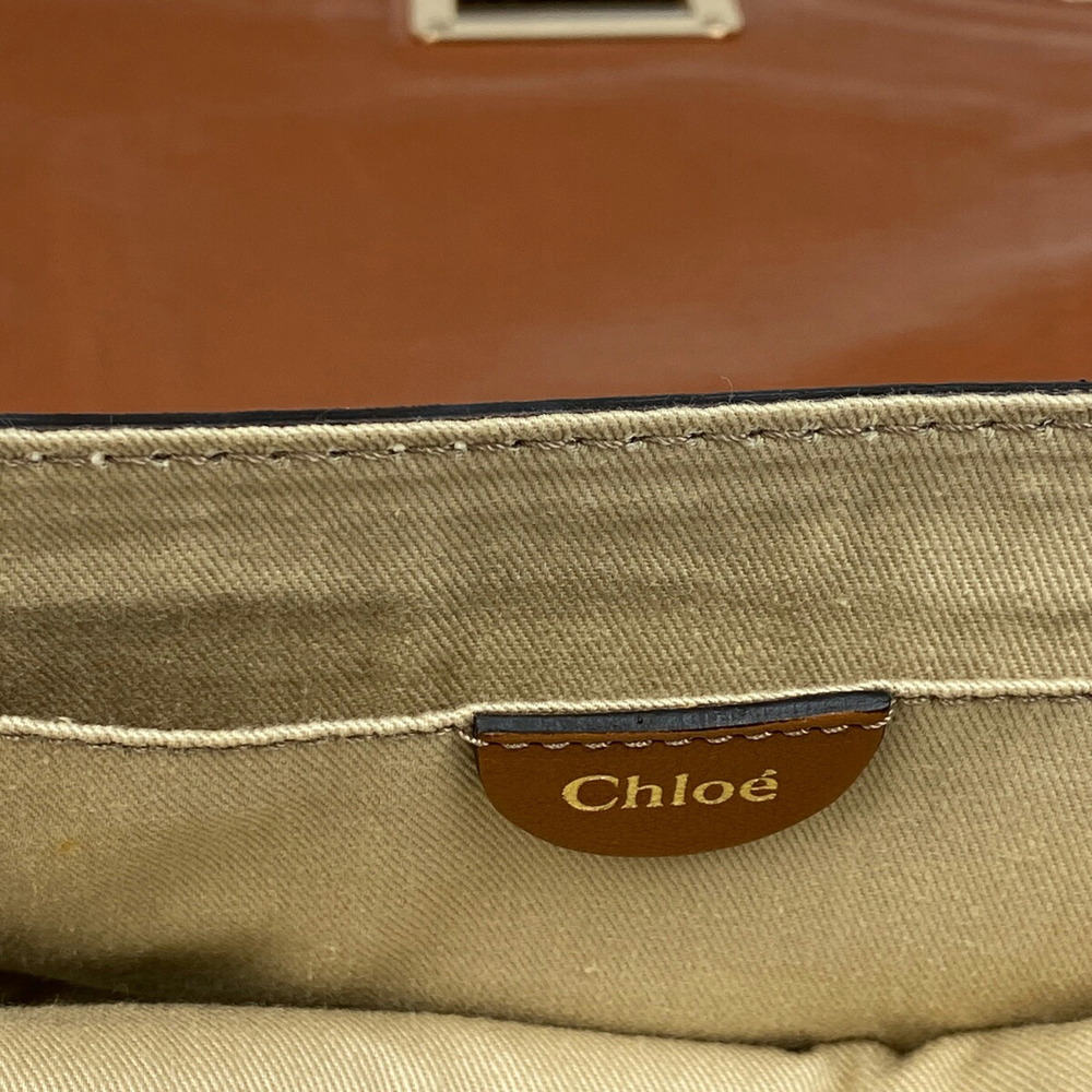 Chloe Marcie Turnlock Crossbody Bag Brown Leather - Picture 9 of 10